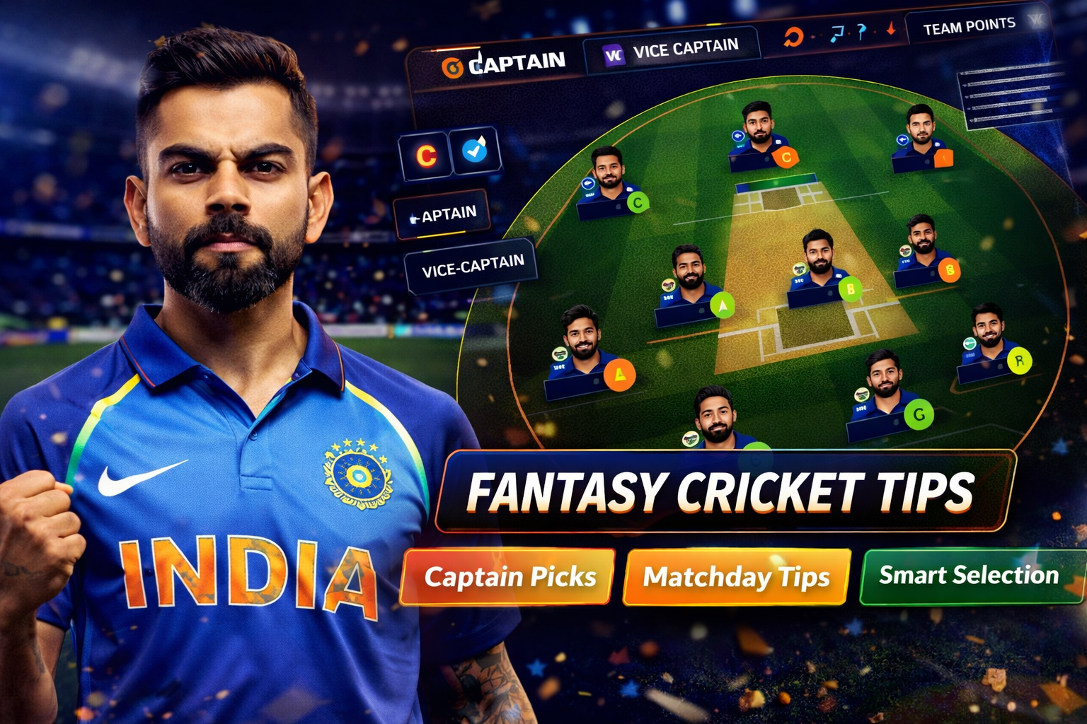 Come App Hub role based fantasy cricket checklist